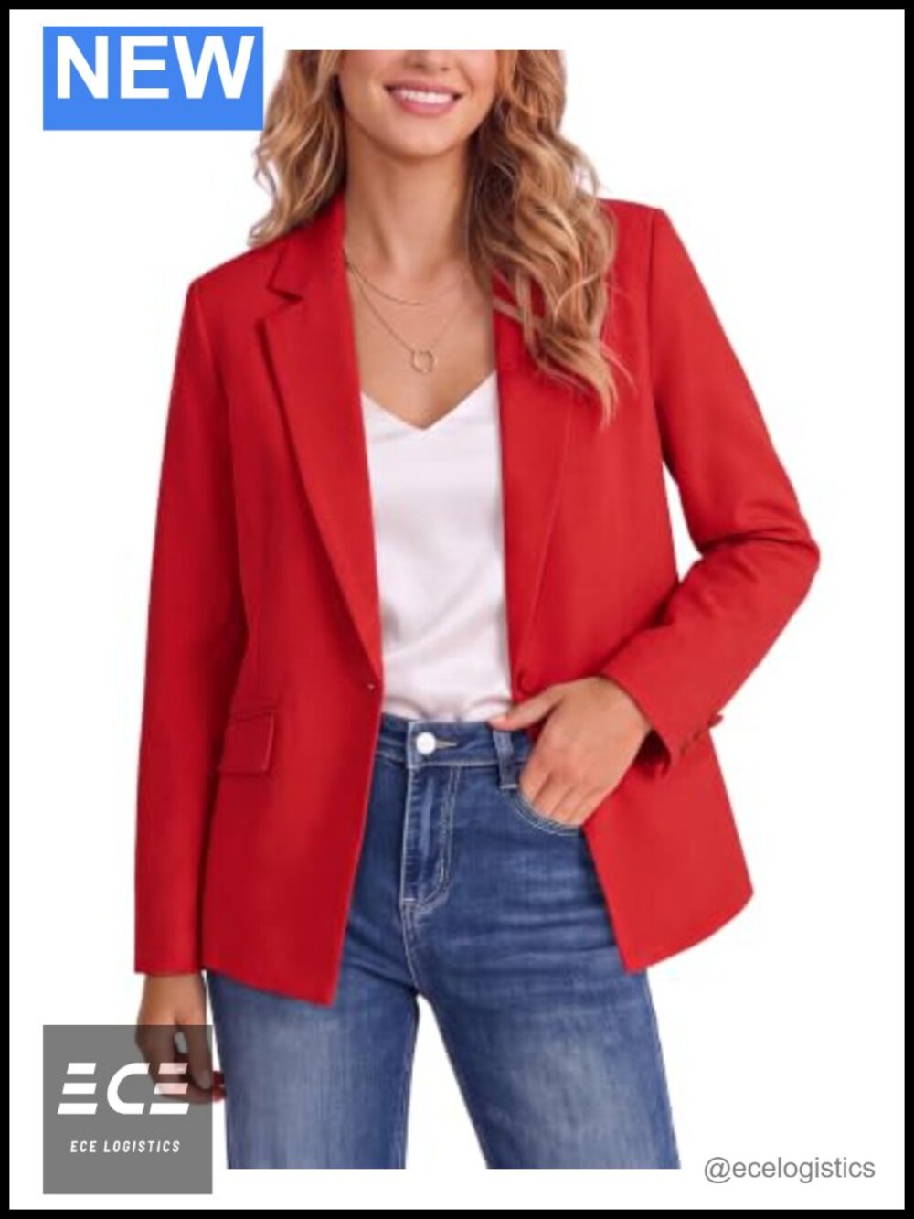 Womens Blazer Long Sleeve Notch Collar Business Casual Work Office Jacket